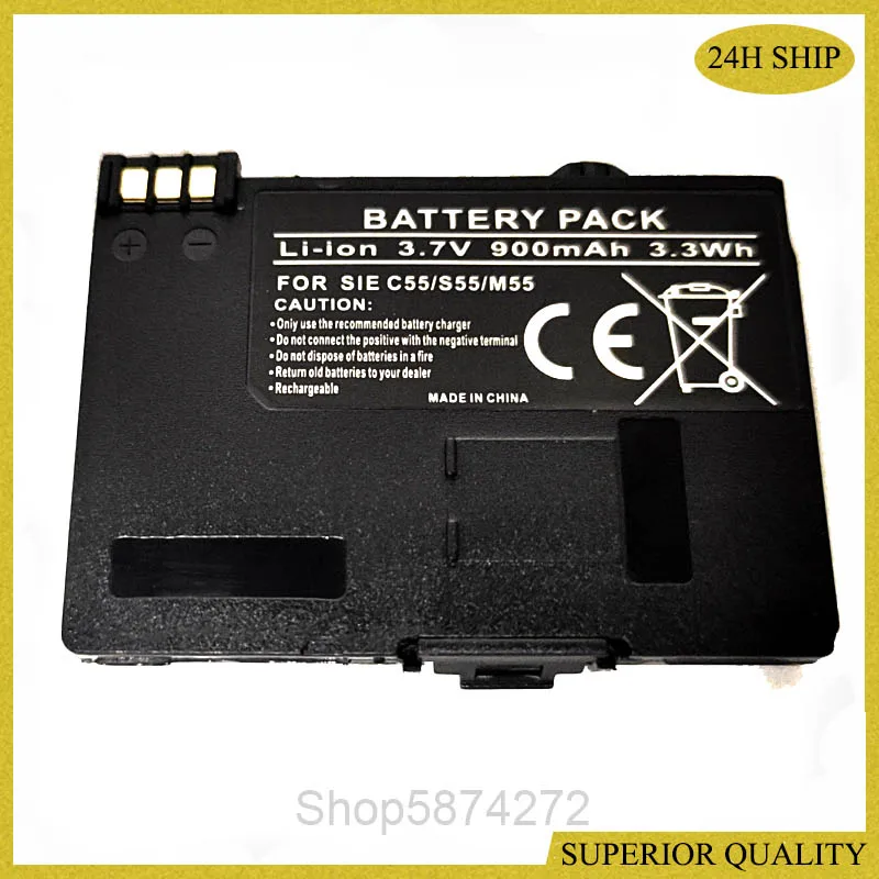 C55 Батарея (Li-ion 900mAh) для Siemens A52/A55/A57/A60/A62/A65/A70/C55/GIGASET SL1/SL56/SL100/SL565/M55/S55 (EBA-510) on.