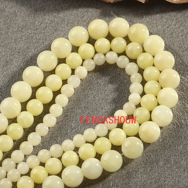 

Лидер продаж, бусины из натурального бежевого нефрита, аксессуары для браслетов и ожерелий ручной работы, подарок для изготовления ювелирн...