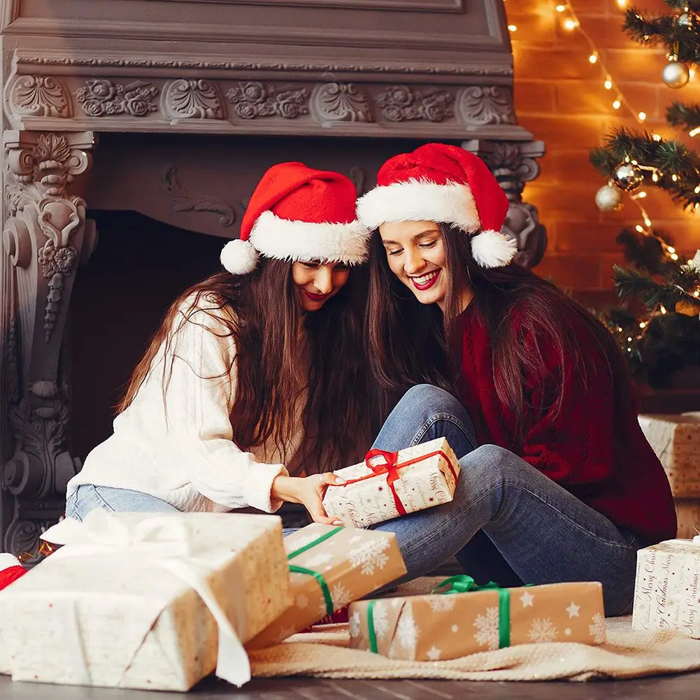 

Plush Christmas hats Christmas Holiday Xmas Cap for Santa Claus Christmas Hat Dropshopping