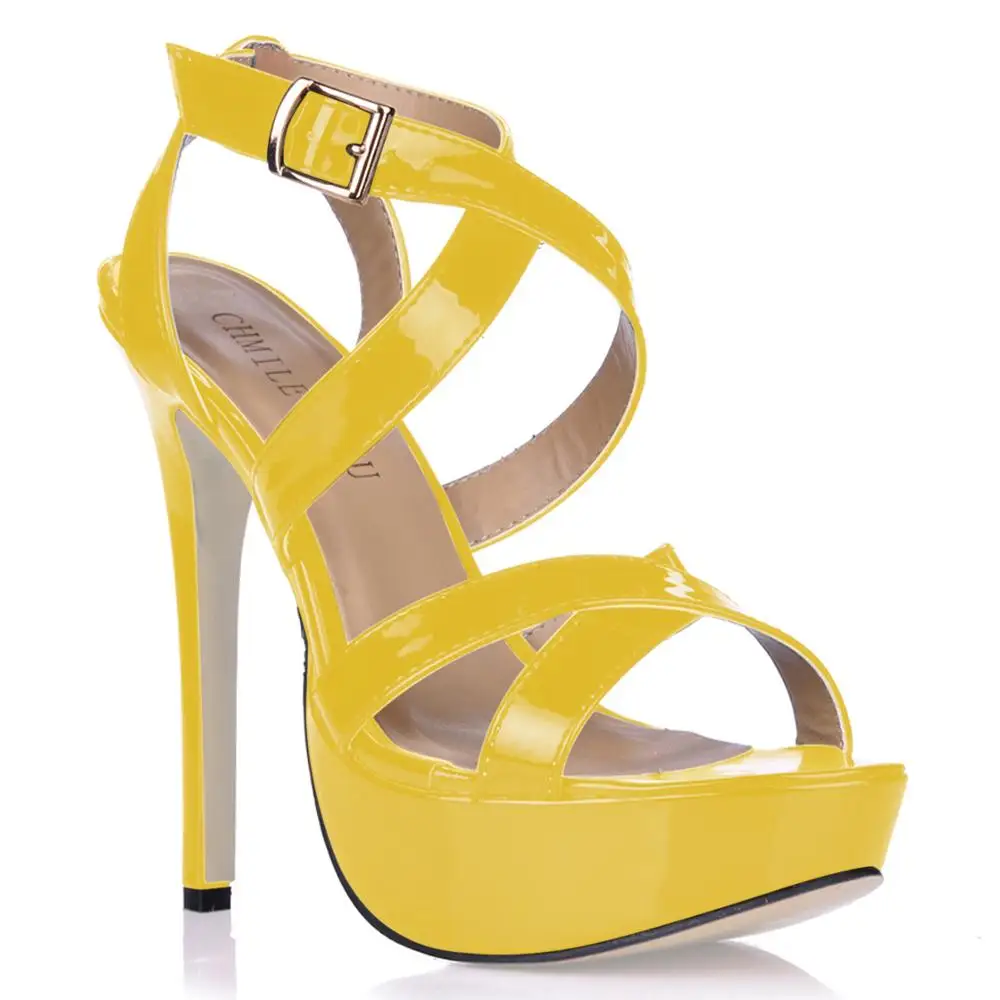 Лакированные вечерние босоножки на шпильке с открытым носком Ремешок щиколотке