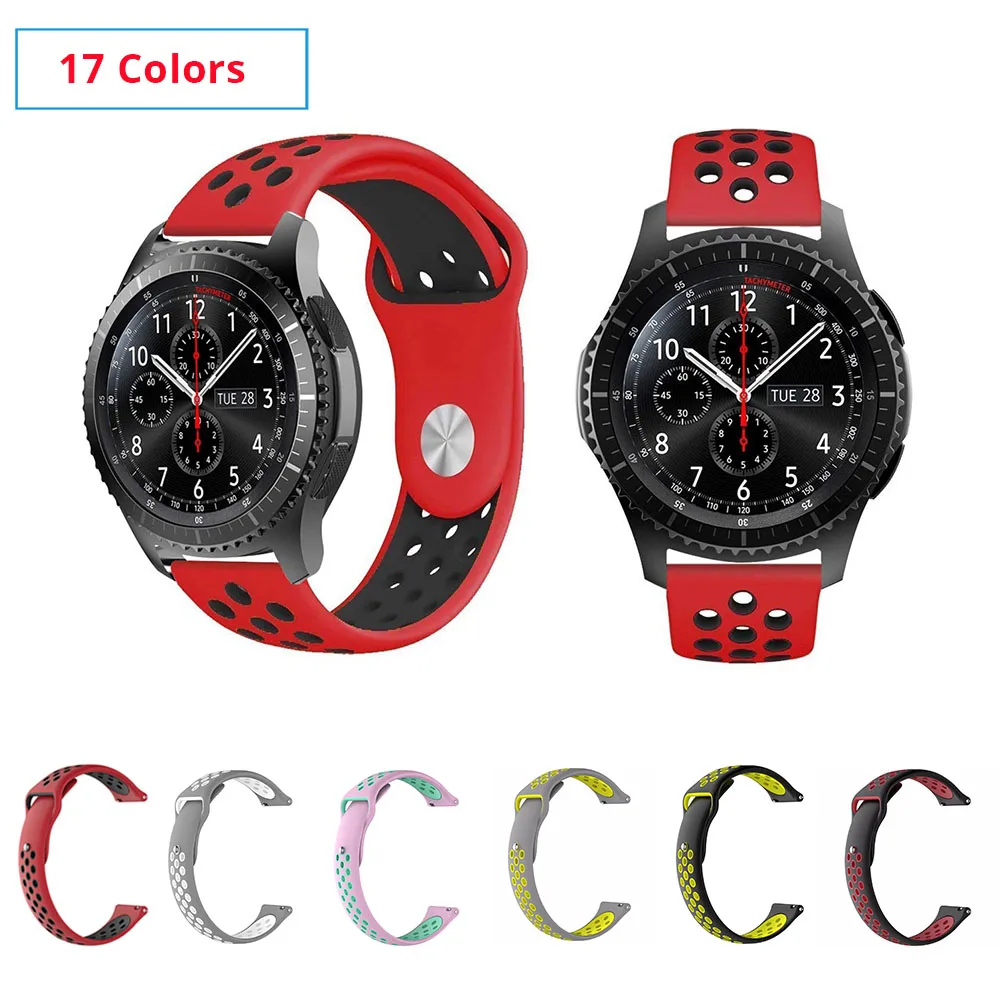 Спортивный силиконовый ремешок для samsung gear S3 Frontier, 22 мм, ремешок для часов Galaxy Watch, 42/46 мм, gear S2, классический спортивный ремешок, 20 мм