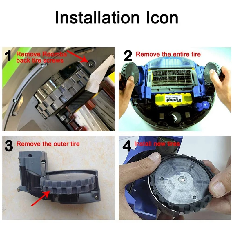 2 шт. шины для Irobot Roomba Wheels 500 600 700 и 800 серии противоскользящие отлично прилипают