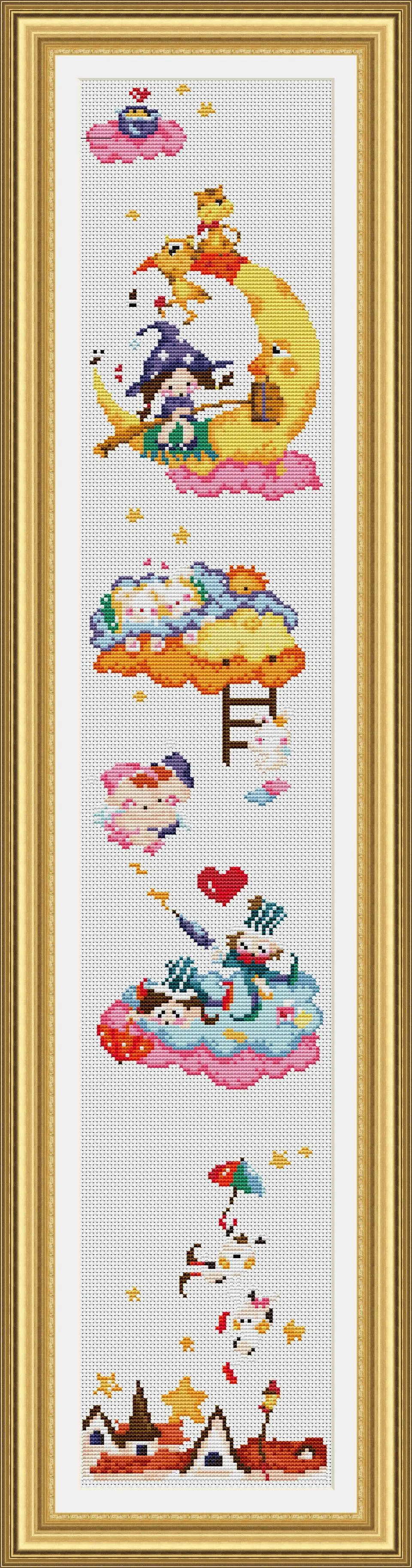 

SG048 Height Chart Table With Length Scale Cross Stitch Craft for Baby Cross stich Kit Package Embroidery Set Counted Kits