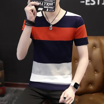 

Autumn and winter new Korean men's turtleneck sweater Slim stretch thickening men's solid color knitted bottoming shirt for men