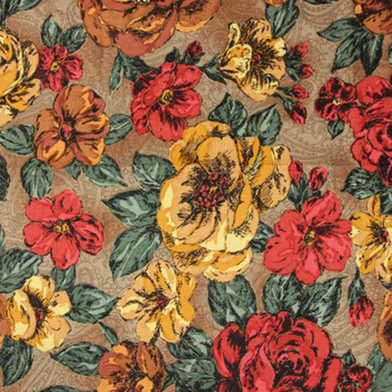 Ткань для одежды 100% хлопок с принтом в виде этнического ветра | Дом и сад