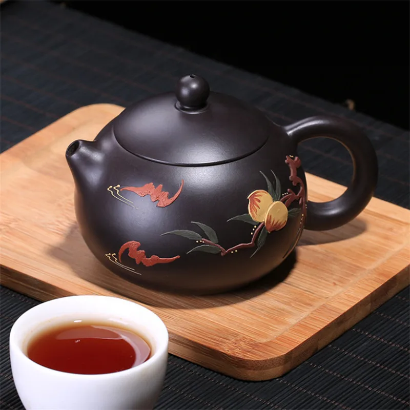 Чайный горшок Yixing ручной работы персиковый Фиолетовый Глиняный Чайник