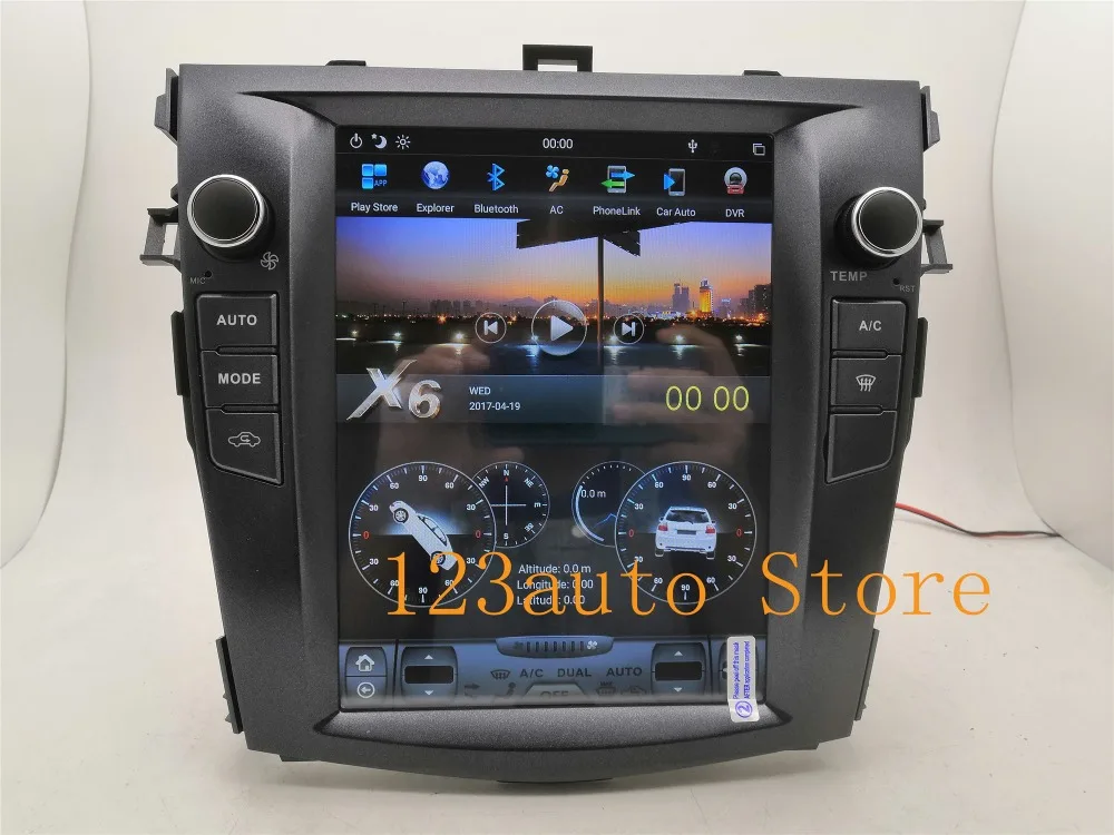 10,4 ''вертикальный Tesla стиль Android 8,1 автомобильный DVD gps плеер для Toyota Corolla 2006 2007 2008 2009 2010 2011 2012 2013 PX6 радио