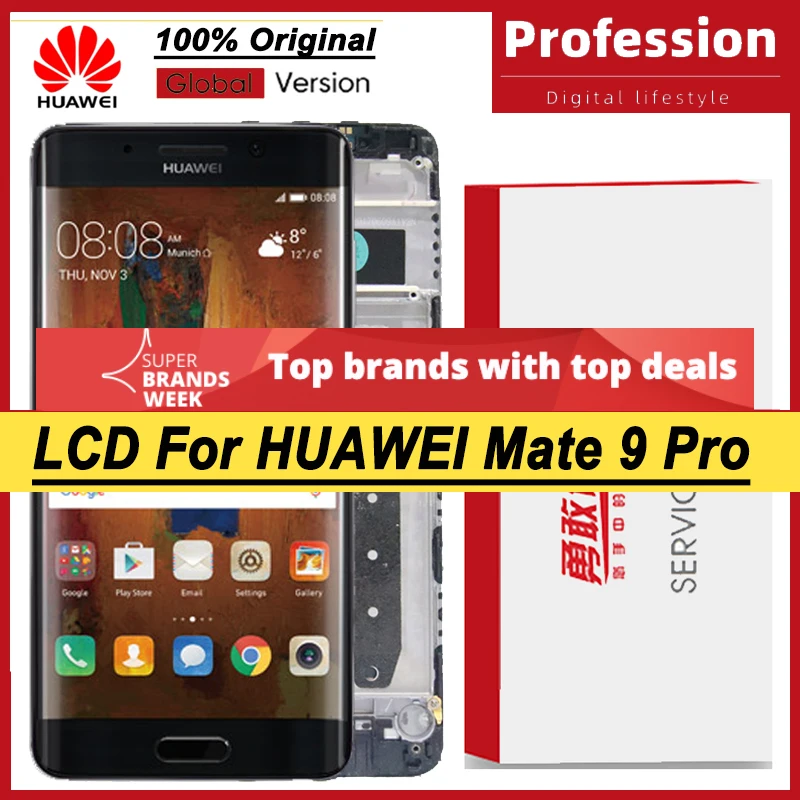 100% Оригинальный 5 ''ЖК дисплей с рамкой для Huawei Mate 9 Pro сенсорный экран