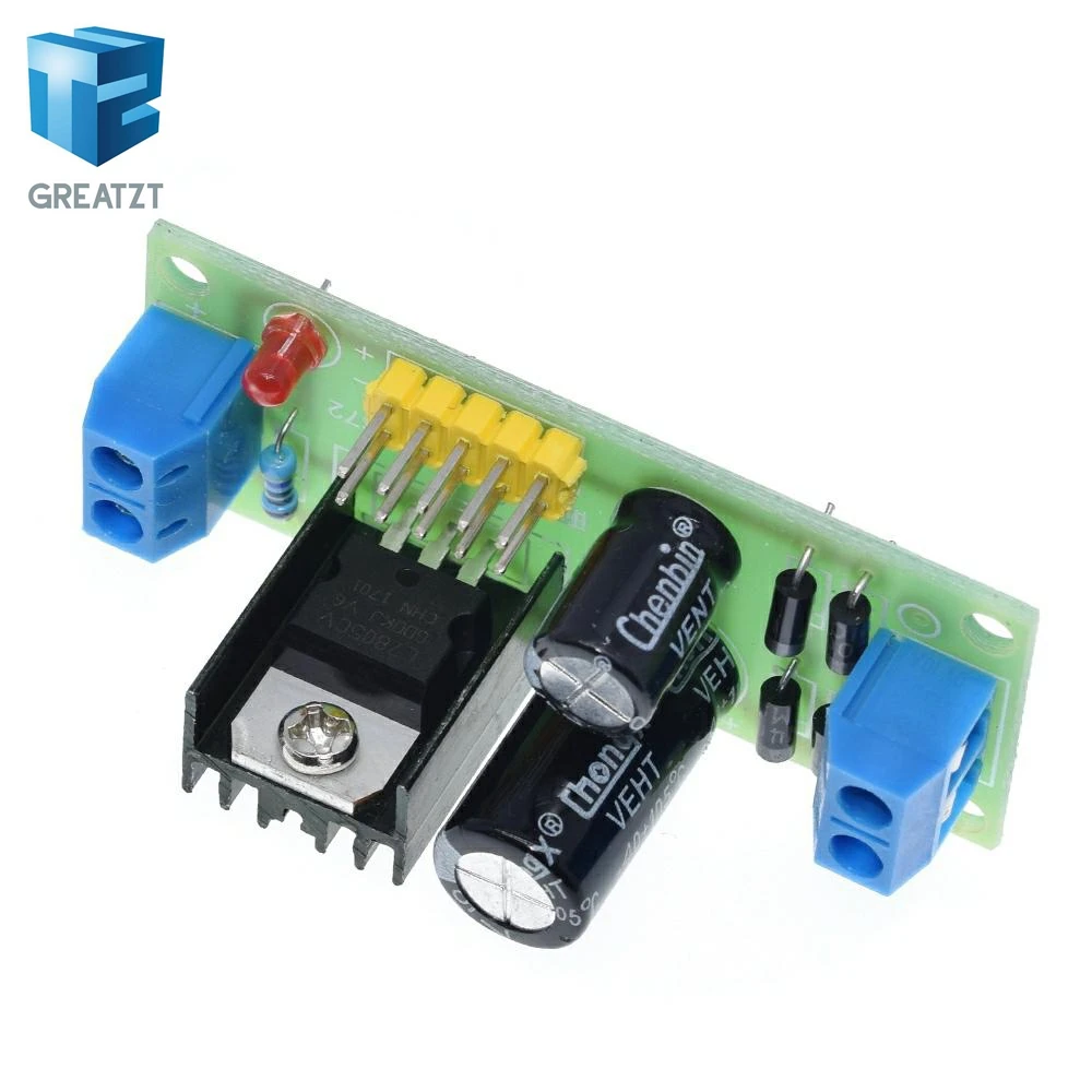 GREATZT L7805 LM7805 понижающая плата преобразователя 7 5 в 20 до В модуль питания