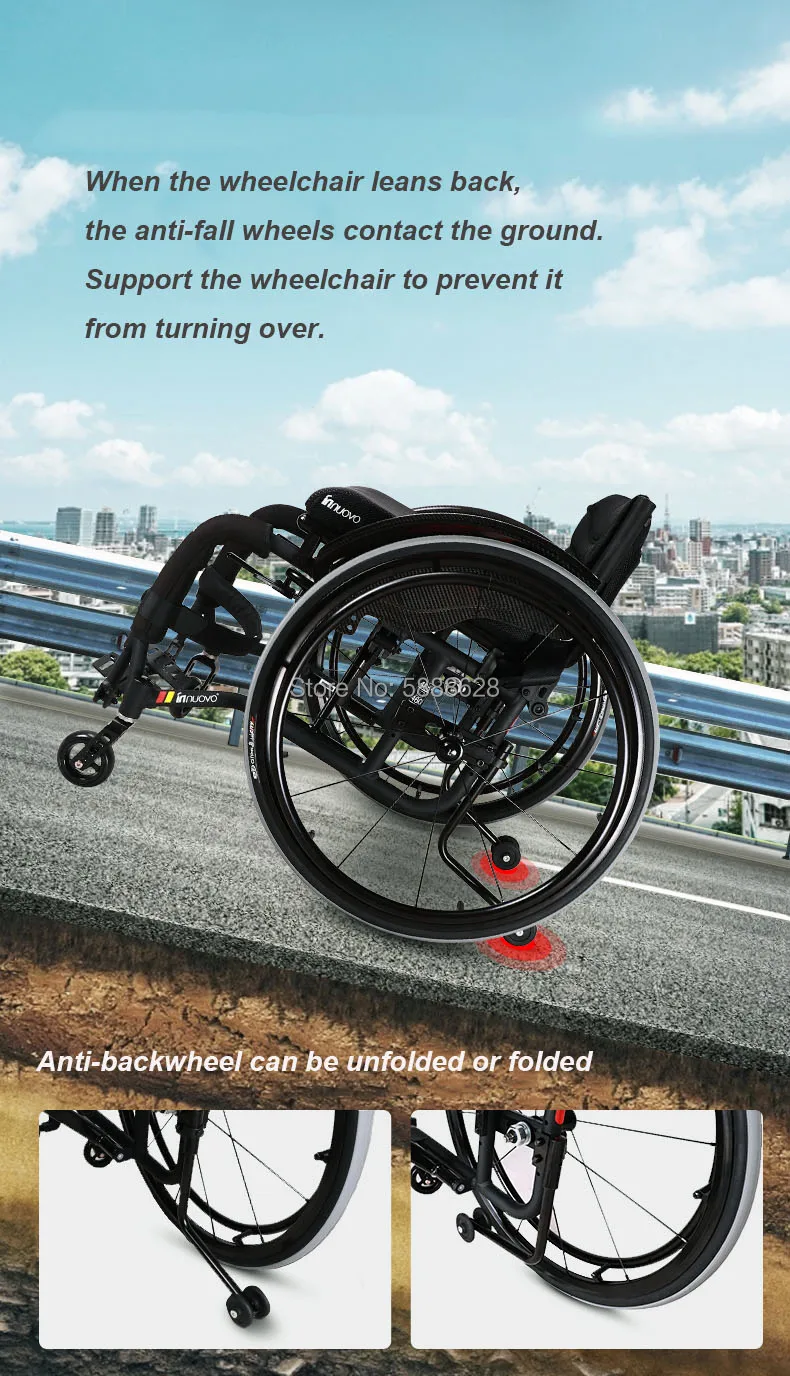 

Outdoor foldable manual sport wheelchair for disabled