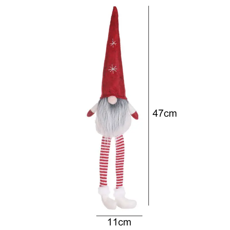 47x11cm Christmas Swedish Santa Gnome Plush Hug Swedish Elf Doll Birthday Gift Table White Gray Christmas Decorations for Home New - Цвет: 47x11cm