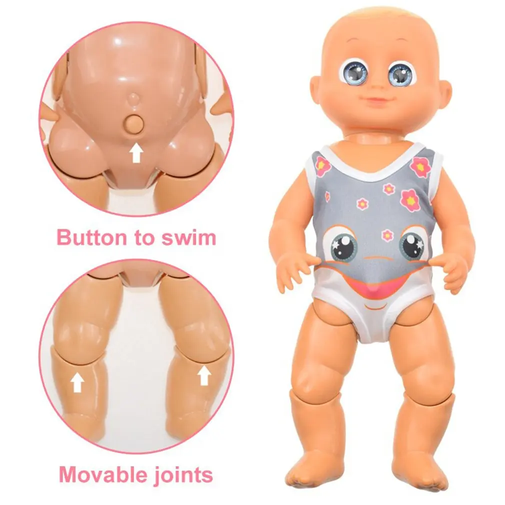 

Водонепроницаемая кукла для плавания, интеллектуальные электрические куклы для обучения малышам, водные забавы, подвижные куклы для плава...