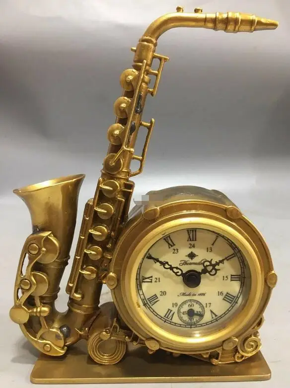 Механические часы для саксофона ручной работы 7 дюймов бронза медь золото | Дом и