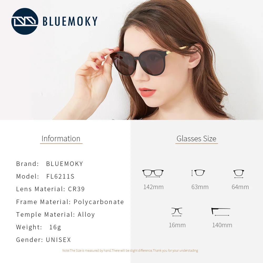Женские солнцезащитные очки в оправе BLUEMOKY поляризационные кошачий глаз с