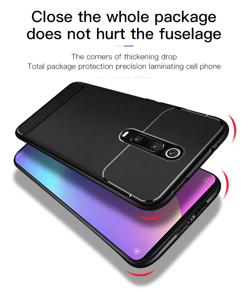 For Xiaomi 9T Pro phone case luxury armor business soft shell for Redmi 6A 7A 8A Pro GO K20 NOTE 7 8 pro can wireless charging
