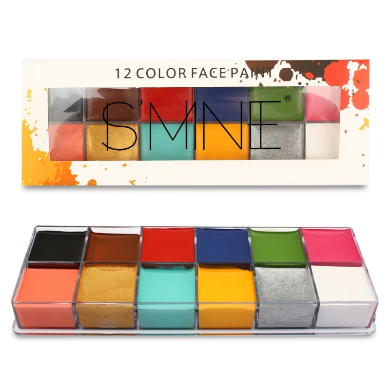 

12 Colors Face Body Painting Art Non Toxic Safe Oil Paint Halloween Party Fancy XXUC