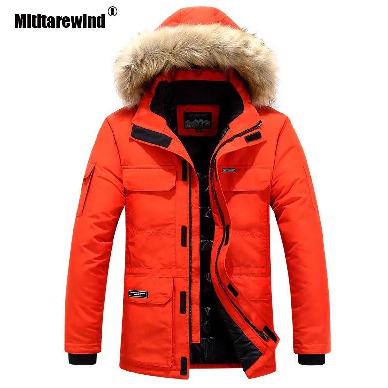 Зимняя мужская куртка 2021 канадский пуховик модная меховая ветровка с капюшоном и