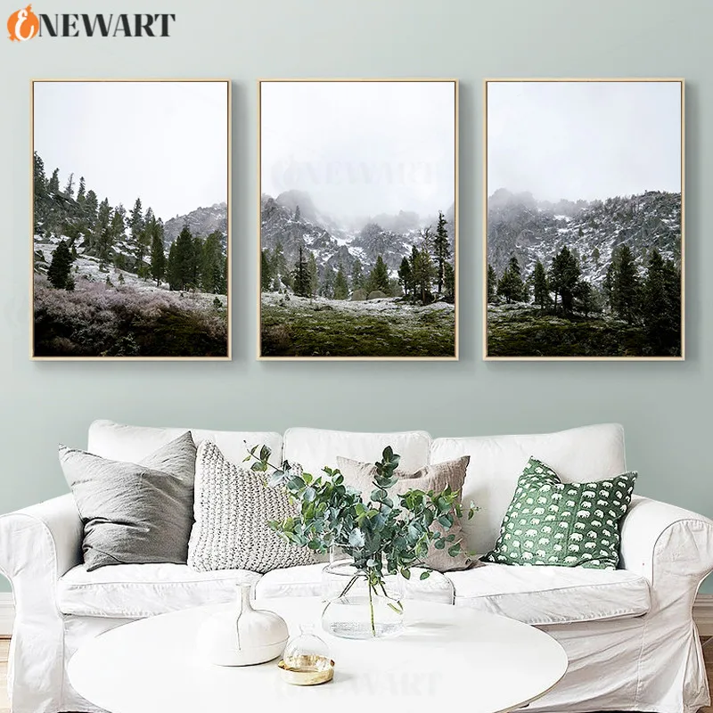 Современный домашний декор картина с природой и лесом пейзаж постер настенная