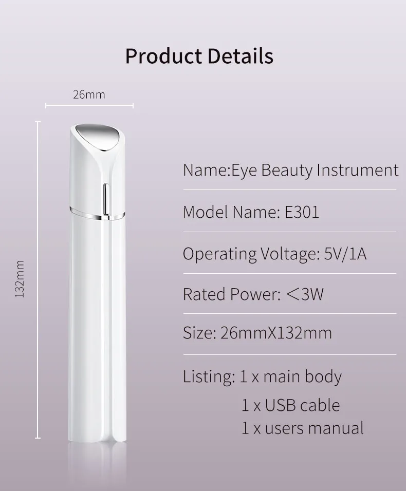 

Veme Electric Vibration Eye Massager Anti-Ageing Wrinkle Dark Circle Care Heating Therapy Ions Portable Massage Beauty Device