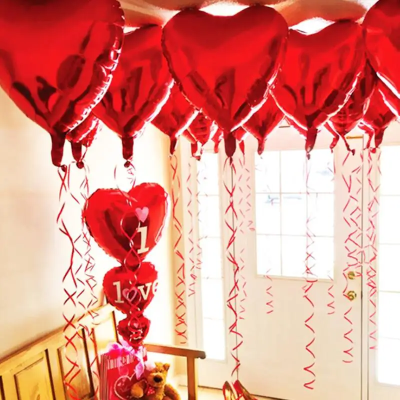 

18 inch Romantic Heart Shaped Aluminum Foil Balloons Wedding Birthday Valentine's Day Party Decoration LX9440