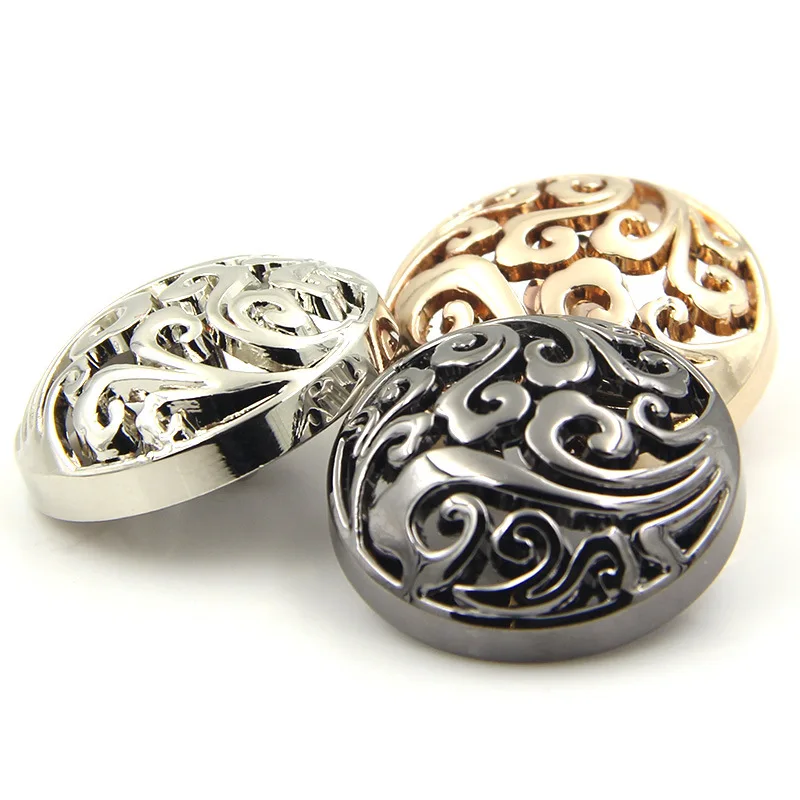 10 шт./лот высококачественные металлические пуговицы с круглым хвостовиком для