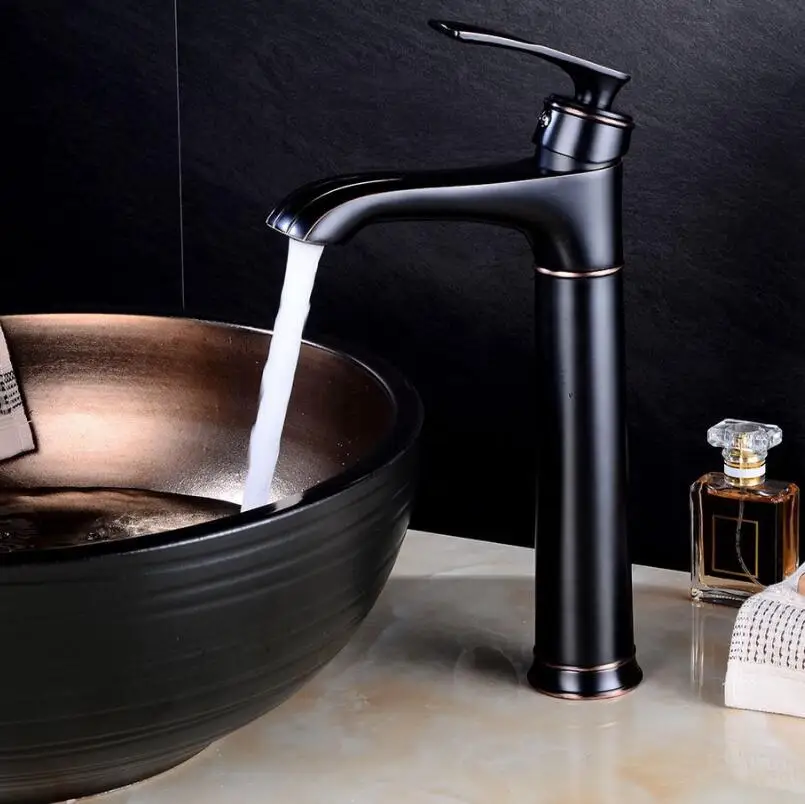 

Antique Copper Bathroom Faucets Basin Faucets Brass Retro Basin Sink Mixer Tap Deck Mounted Single Hole Cold Hot Mxier Water Tap