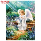 Алмазная 5d картина с ангелом FATCAT, живопись сделай сам, искусственная картина, квадратные и круглые мозаичные наклейки, домашний декор AE512