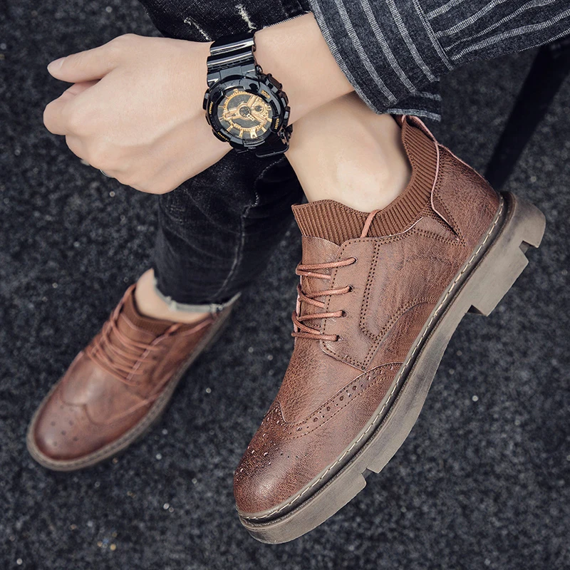 

2020 Men Leather Shoes outdoor New Casual Designer Shoes Slip On Fashion Comfort Loafers Moccasins Loafers Men Driving Shoes