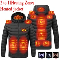 11 areas heated jacket usb mens womens winter outdoor electric heating jackets warm sports thermal coat clothing heatable vest