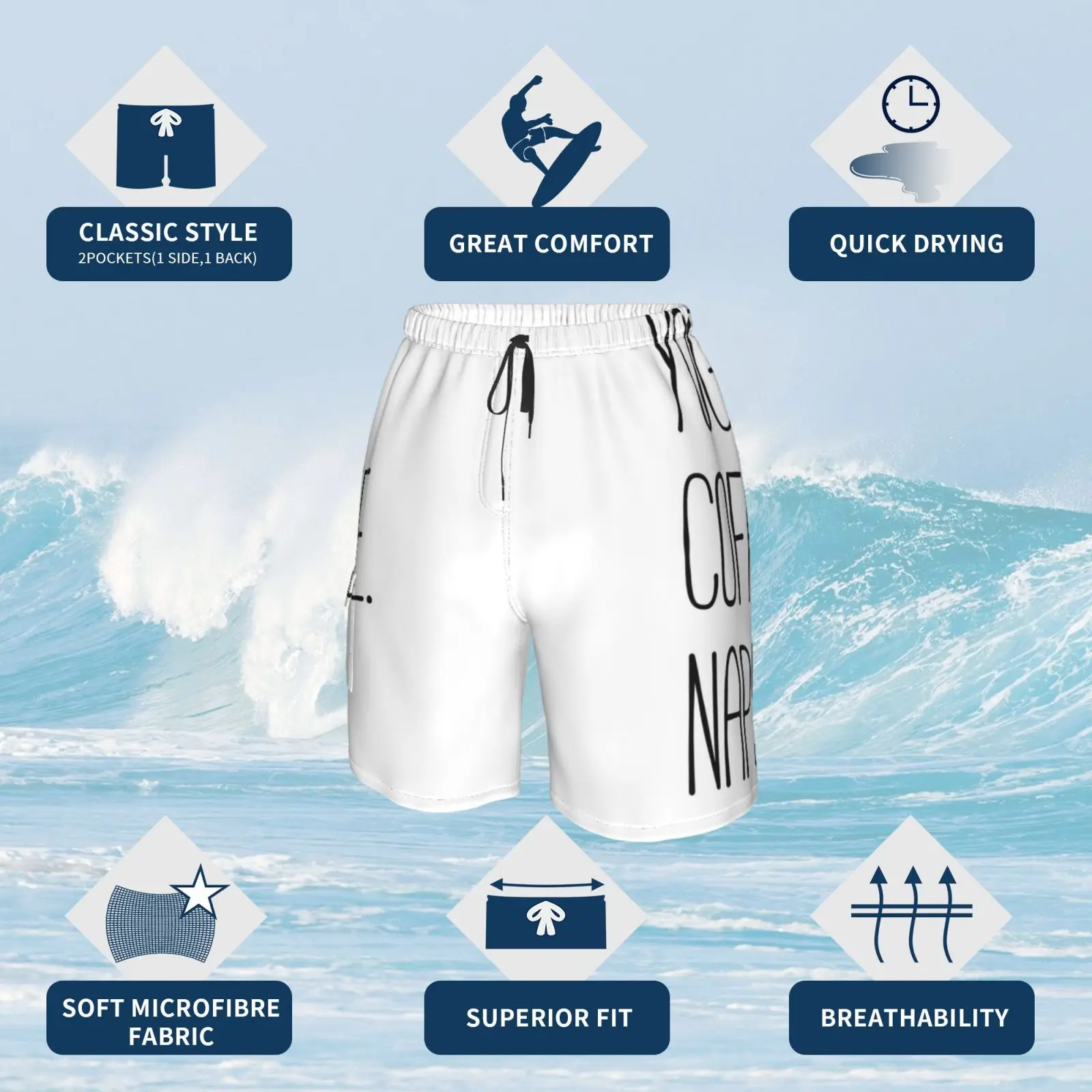 Пляжные шорты для йоги. Кофе. Кофейные камышки йоги шутка смешной образ жизни