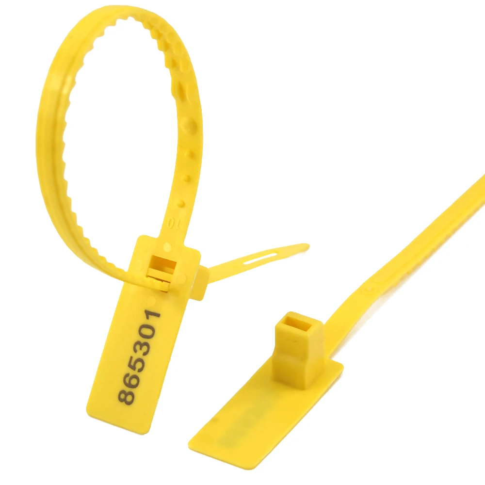 

100 Plastic Tamper Resistant Seals Zip Tie Security Seals 338mm Double-Line Teeth Pull Tight One-Time Use For Parcel Label