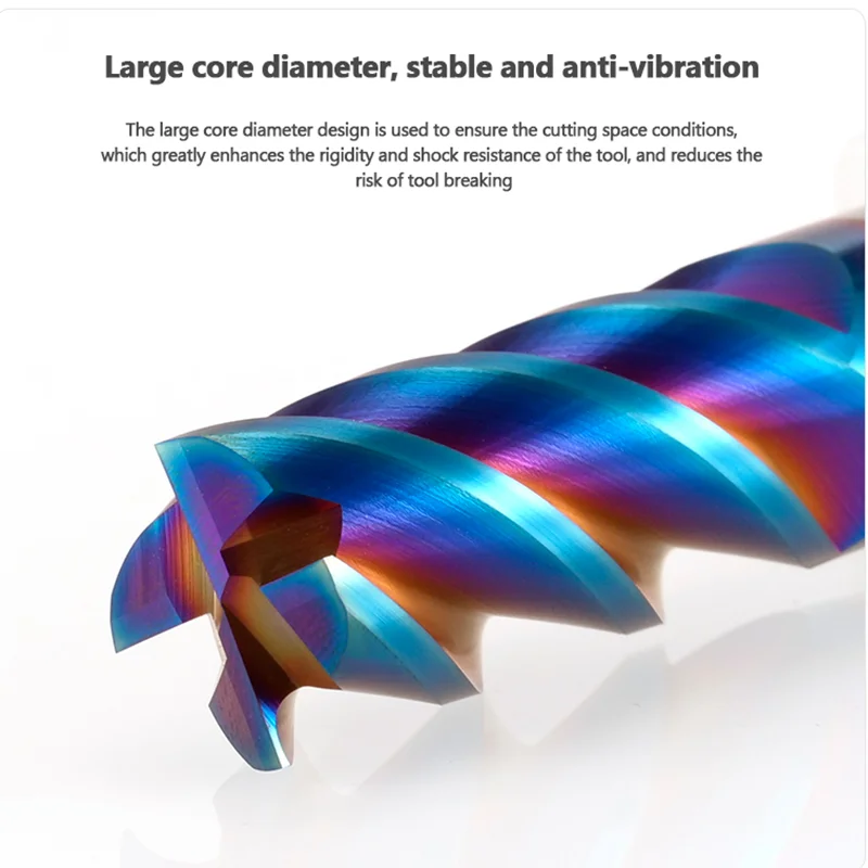 Твердосплавная фреза HRC65 4 концевые фрезы с канавками хвостовик 1 ~ 20 мм