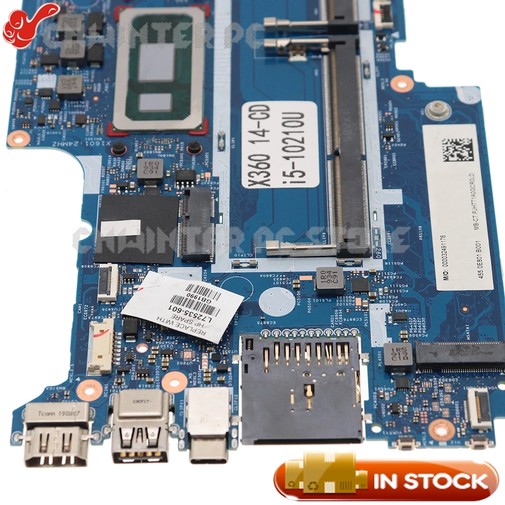 NOKOTION L72535-601 18702-1 448.0E814.0011 для HP Pavilion X360 14-CD материнская плата ноутбука I5-10210U CPU |