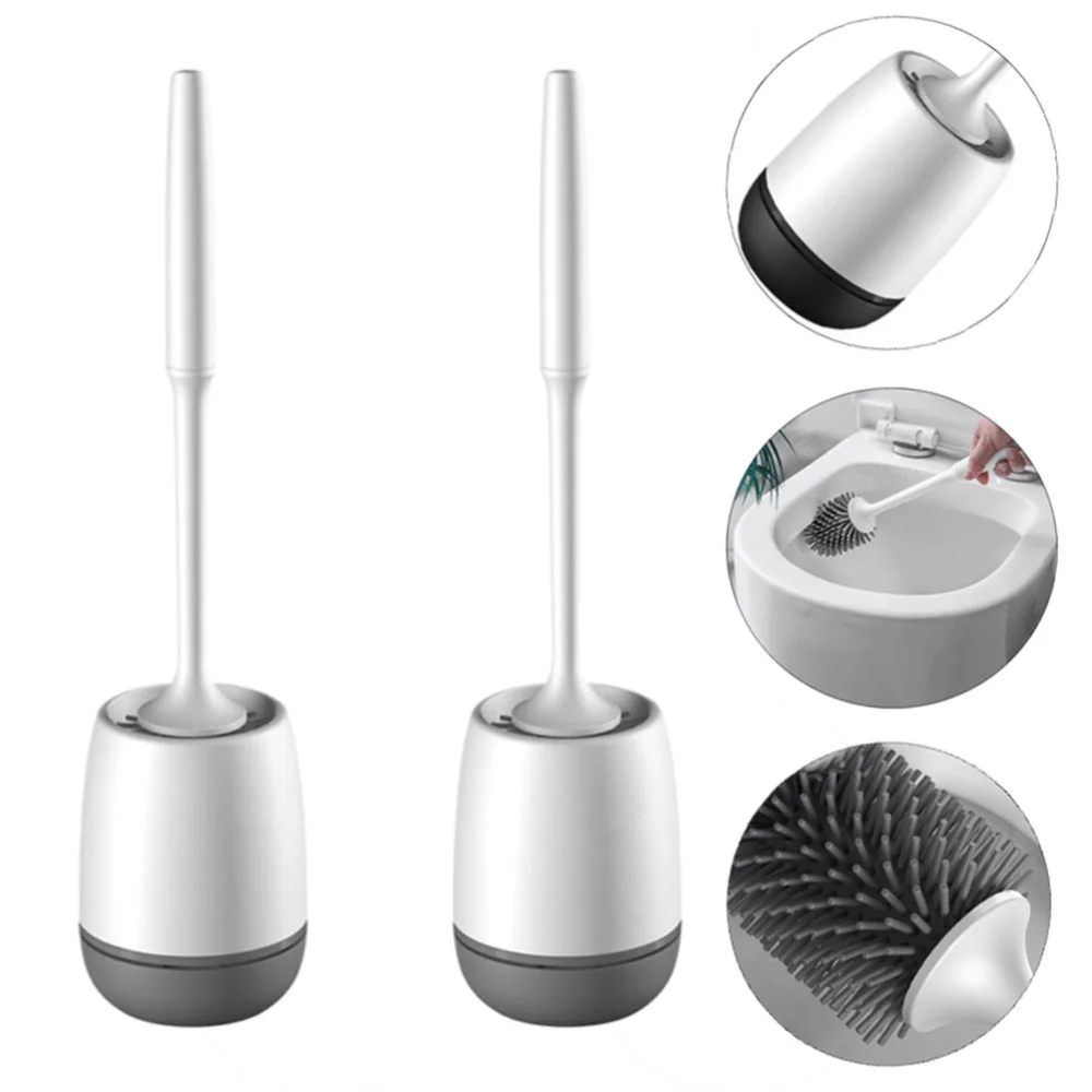 

Toilet Brush Set Toilet Clean Toilet Brush Long Handle Silica Wool Suit Standing Style Grey