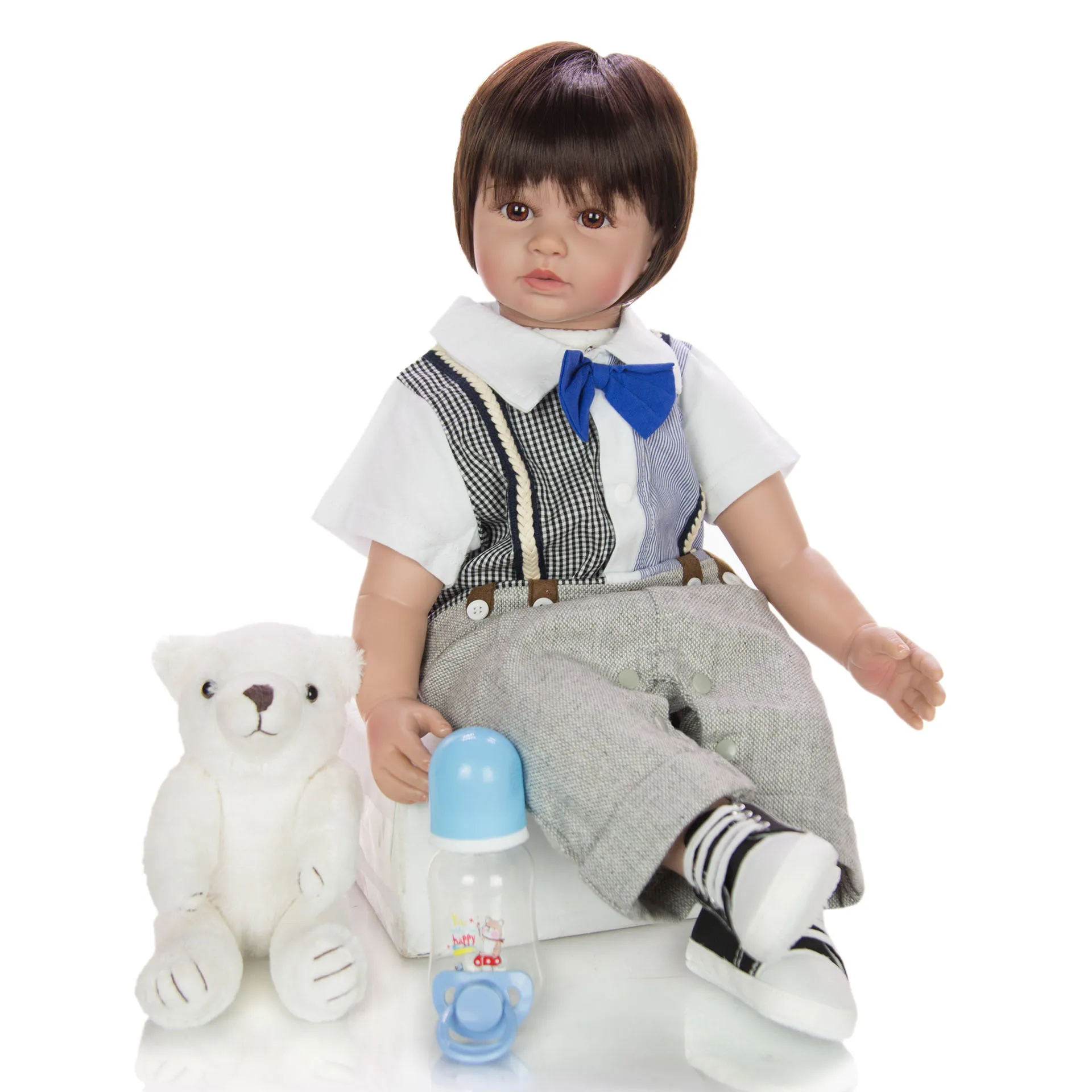 

60CM high quality reborn toddler boy doll silicone vinyl limbs lifelike 6-9 Month real baby size bebe reborn menino bonecas