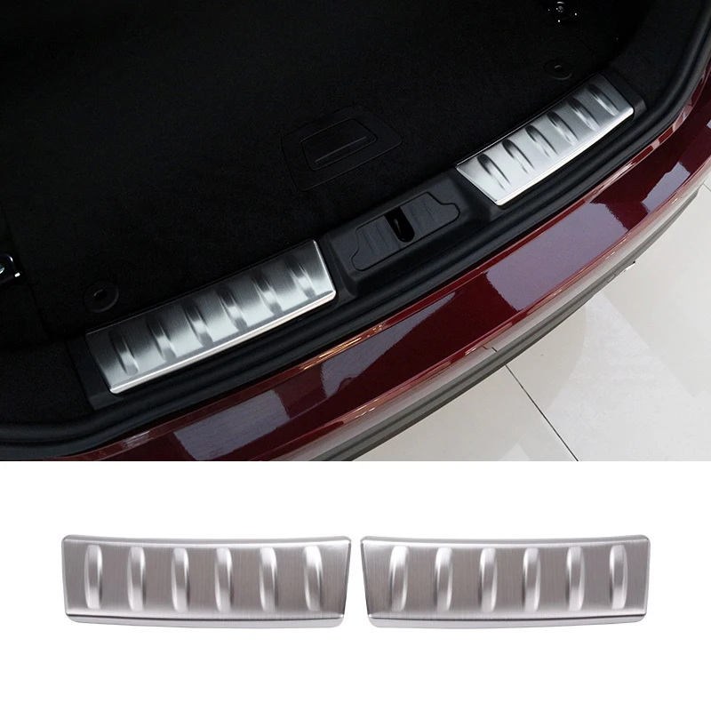 

For Jaguar F-Pace 2016 2017 2018 Stainless Steel Interior Rear Bumper Protector Door Sill Plate Molding Cover Trim sticker 2pcs