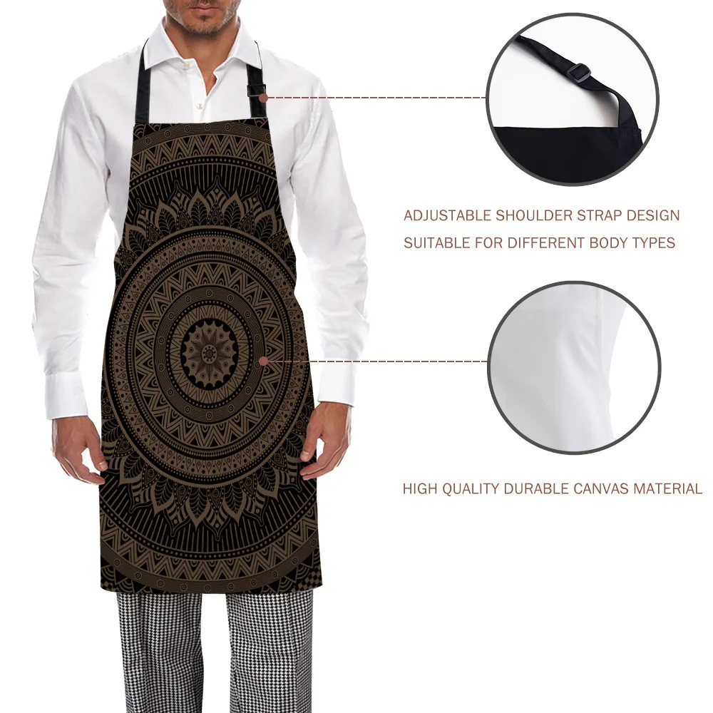 Хиппи черная мандала богемный стиль кухонные женские фартуки Детская рабочая