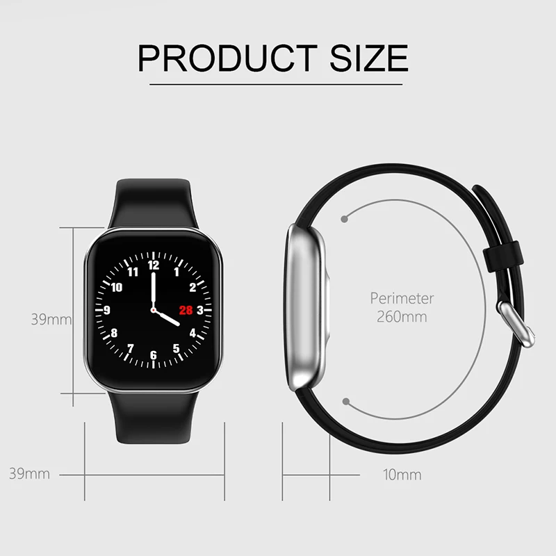 

Smart Watch Full Screen Touch Waterproof Smartwatch Bluetooth Sport Fitness Tracker Women Clock Men Watch for IOS Android Phone