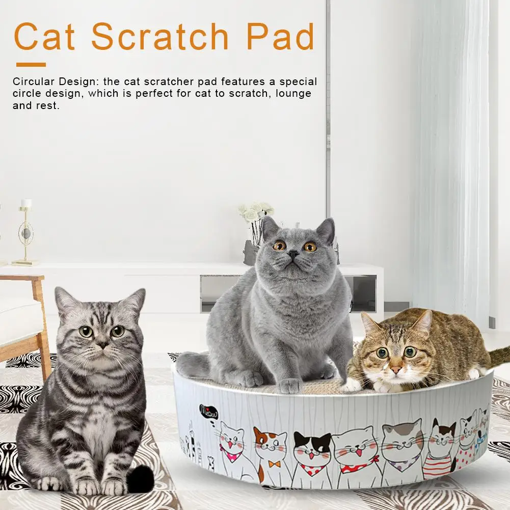 Кота круглым Когтеточка круглый скребок царапин картона для котят и средних