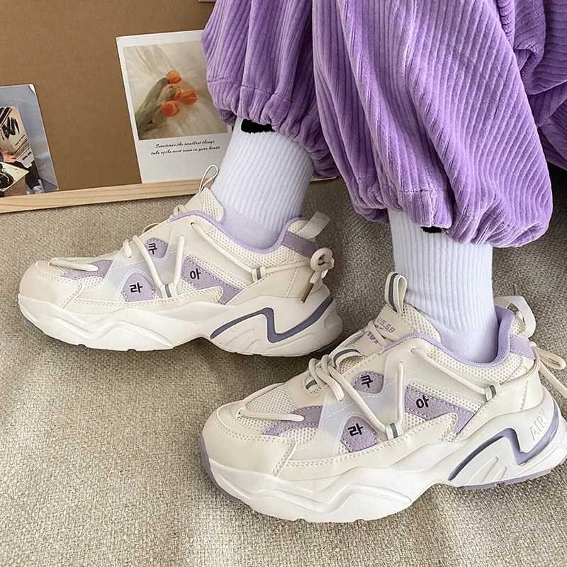 

2021 Chunky Sneakers Women Casual Platform Shoes Fashion Height Increasing Ladies Trainers Sport Sneakers Woman Zapatillas Mujer