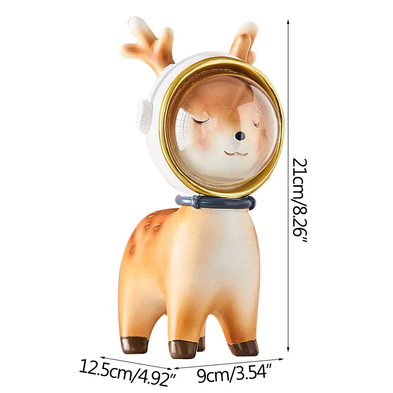 Миниатюрная модель в виде животного астронавта мультяшный олень/кролик/кошка