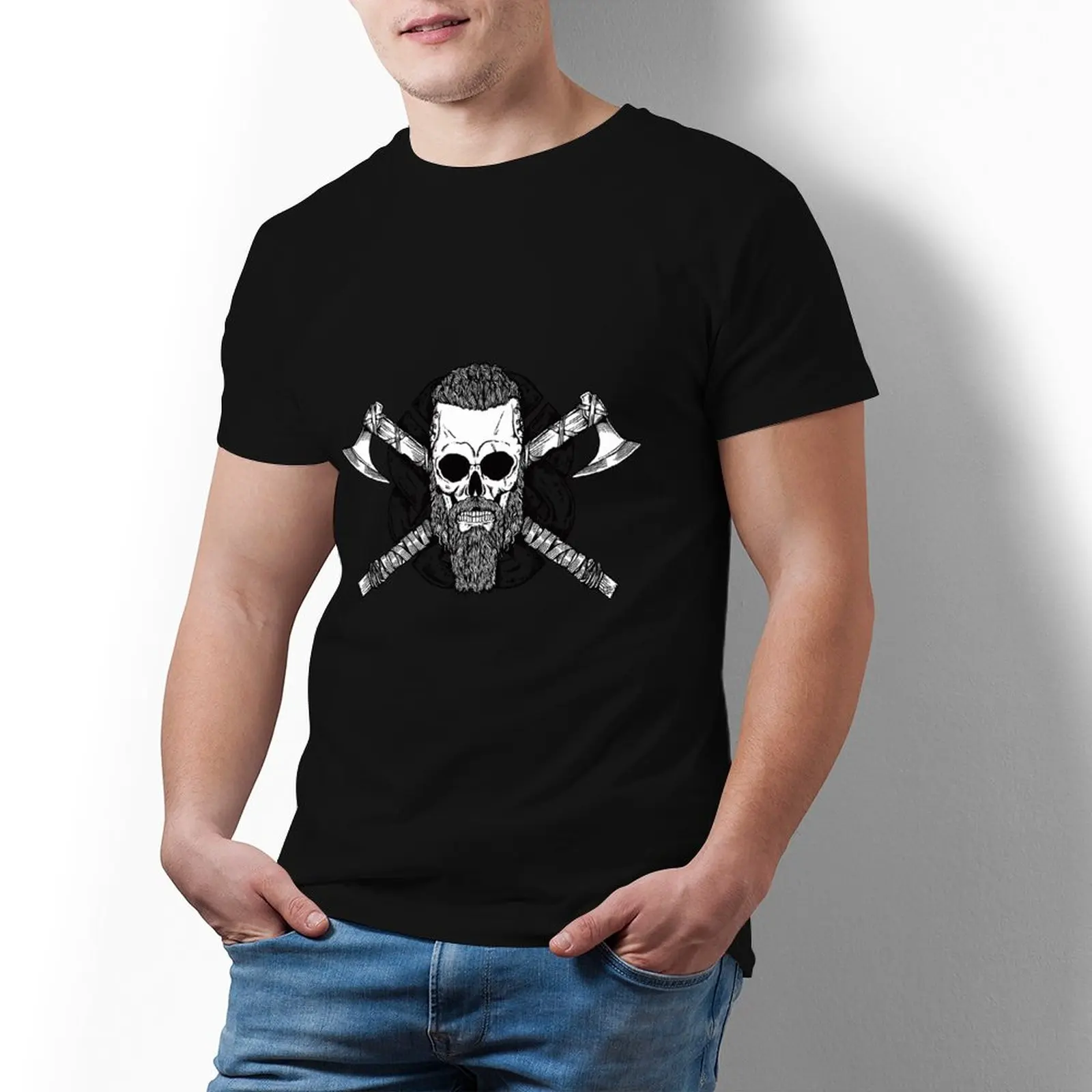 

Viking Valhalla Tee Shirt Fun Short Sleeve 100 Cotton T Shirt Summer Print T-Shirt Oversize Men