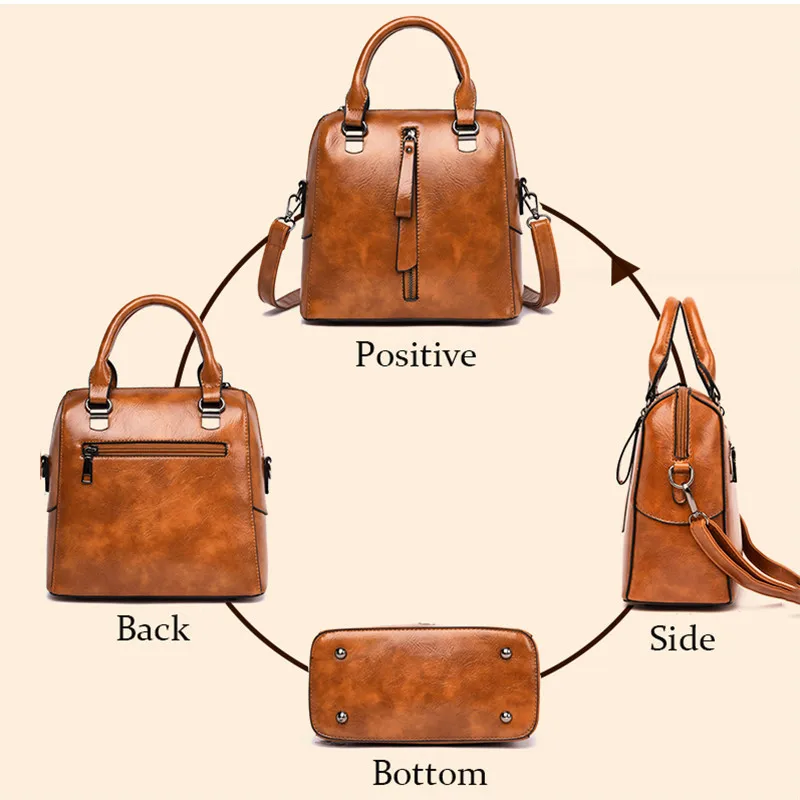 VANDERWAH роскошные сумки для женщин винтажные масляные кожаные женские ручные через