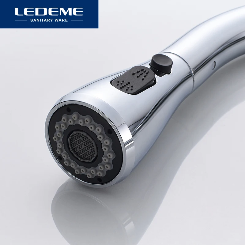 LEDEME Faucet L6155 Смеситель для кухни с выдвижной лейкой Латунь Цвет: Хром|Смесители