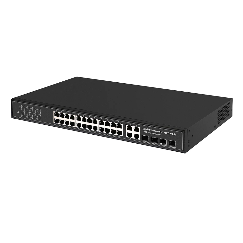 Коммутатор POE с 24 портами 4GE/оптическим волокном SFP Combo Uplink сеть Gigabit CE/FCC/ROHS/Reach