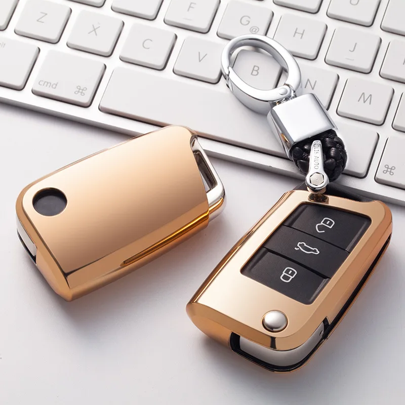 Новинка Мягкий ТПУ чехол для автомобильного ключа Volkswagen VW TIGUAN Golf 7 Skoda Octavia