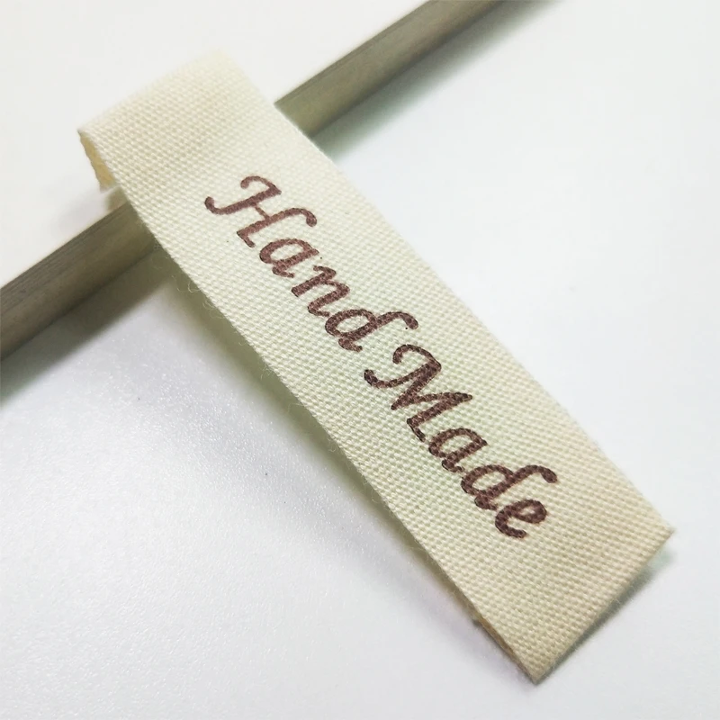 FreeShipping100PcsHandMadeCottonWovenPrintedLabelsClothesGarmentTagsDIYScrapbookingCraftSewingAccessoriesSpotSupportCustomizatio|Этикетки