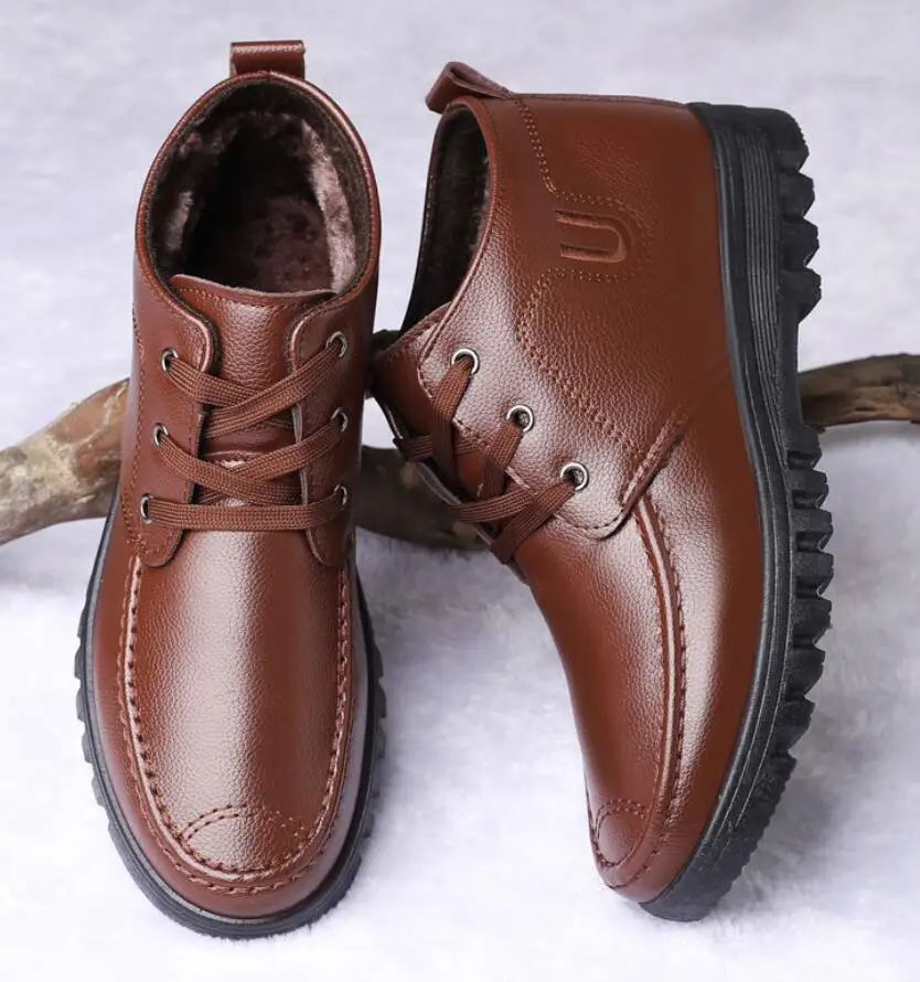 Ботинки Челси мужские зимние черные из спилка с Плюшевым Мехом | Обувь