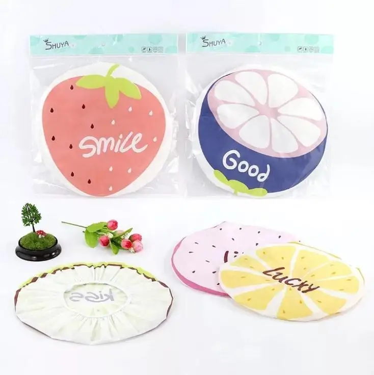 

Lovely Cute Fruit Shower Cap Strawberry Watermelon Pattern Waterproof Shower Bath Cap Saunas Spa Hats for Women Wholesale