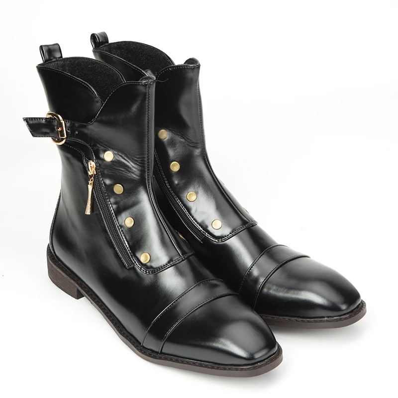 Мужские ботинки из ПУ кожи с пряжкой большие размеры 37 48|Ботинки| |